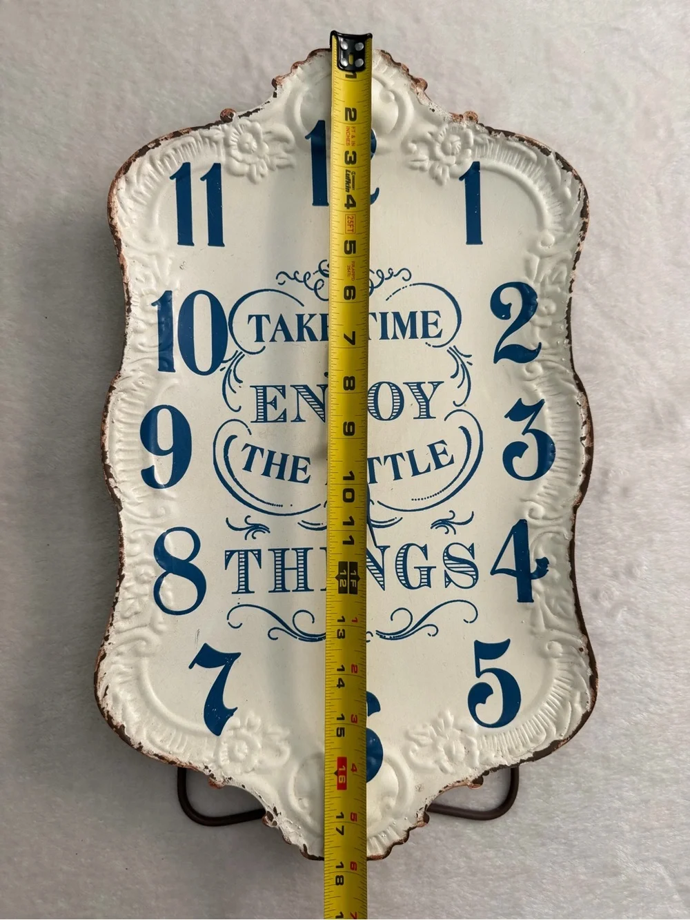 Take Time Enjoy The Little Things Blue & White Wall or Standing Clock
